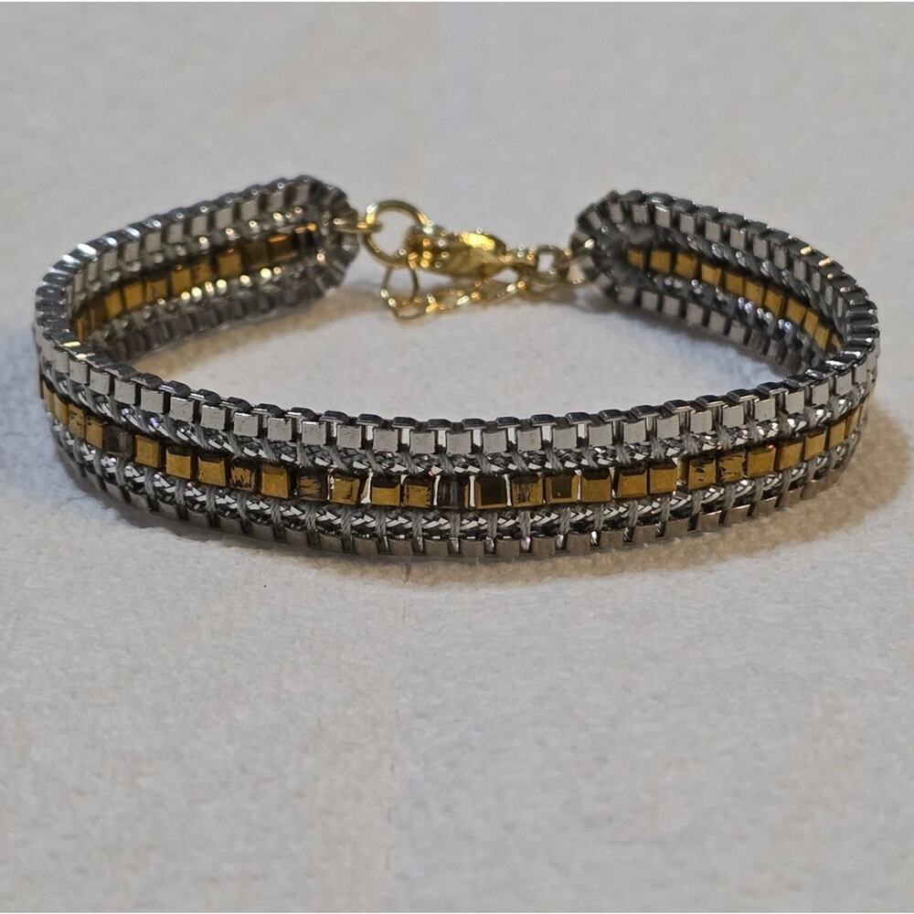 Agatha Mixed Metals Antique Gold Tone Adjustable Bracelet